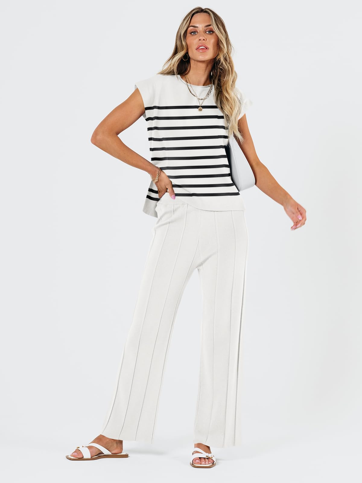 LILLUSORY 2 Piece Outfits for Women Lounge Matching Set Two Piece Knit Tracksuit Sweatsuits Top & Pants Co-Ords Habits affär