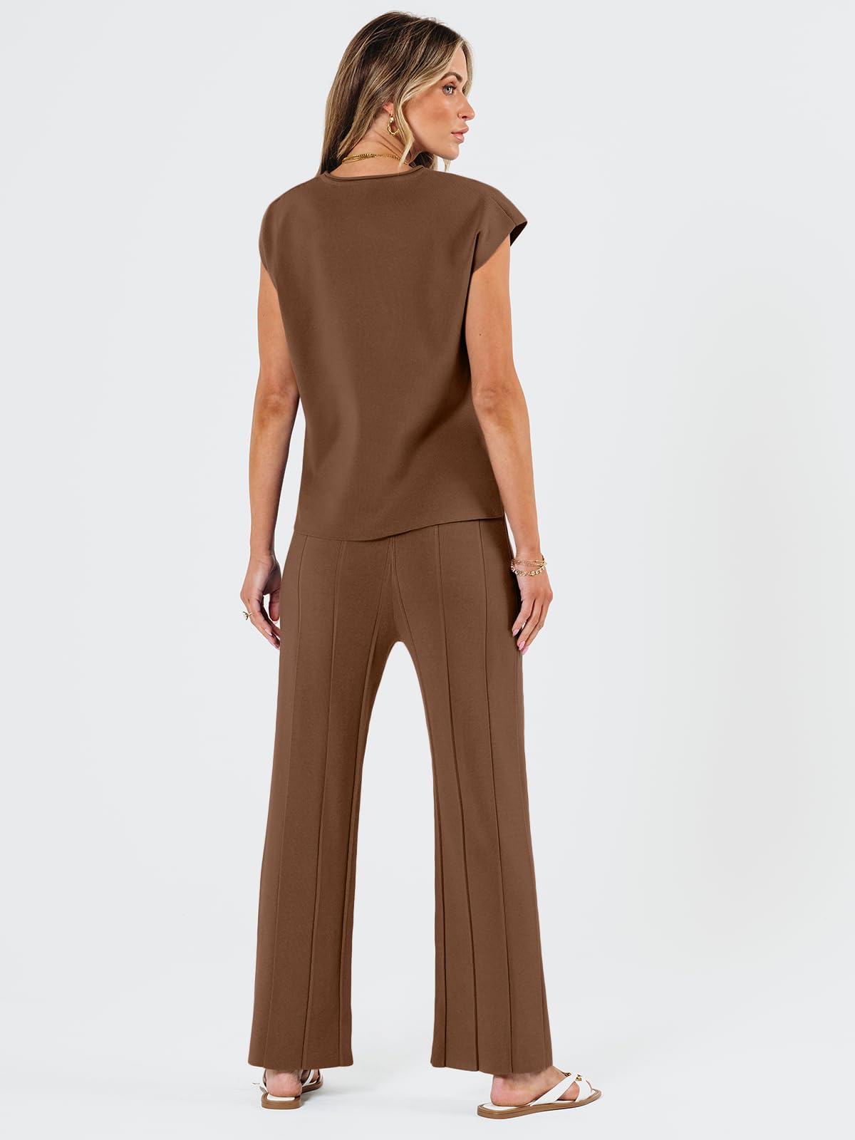 LILLUSORY 2 Piece Outfits for Women Lounge Matching Set Two Piece Knit Tracksuit Sweatsuits Top & Pants Co-Ords Habits affär