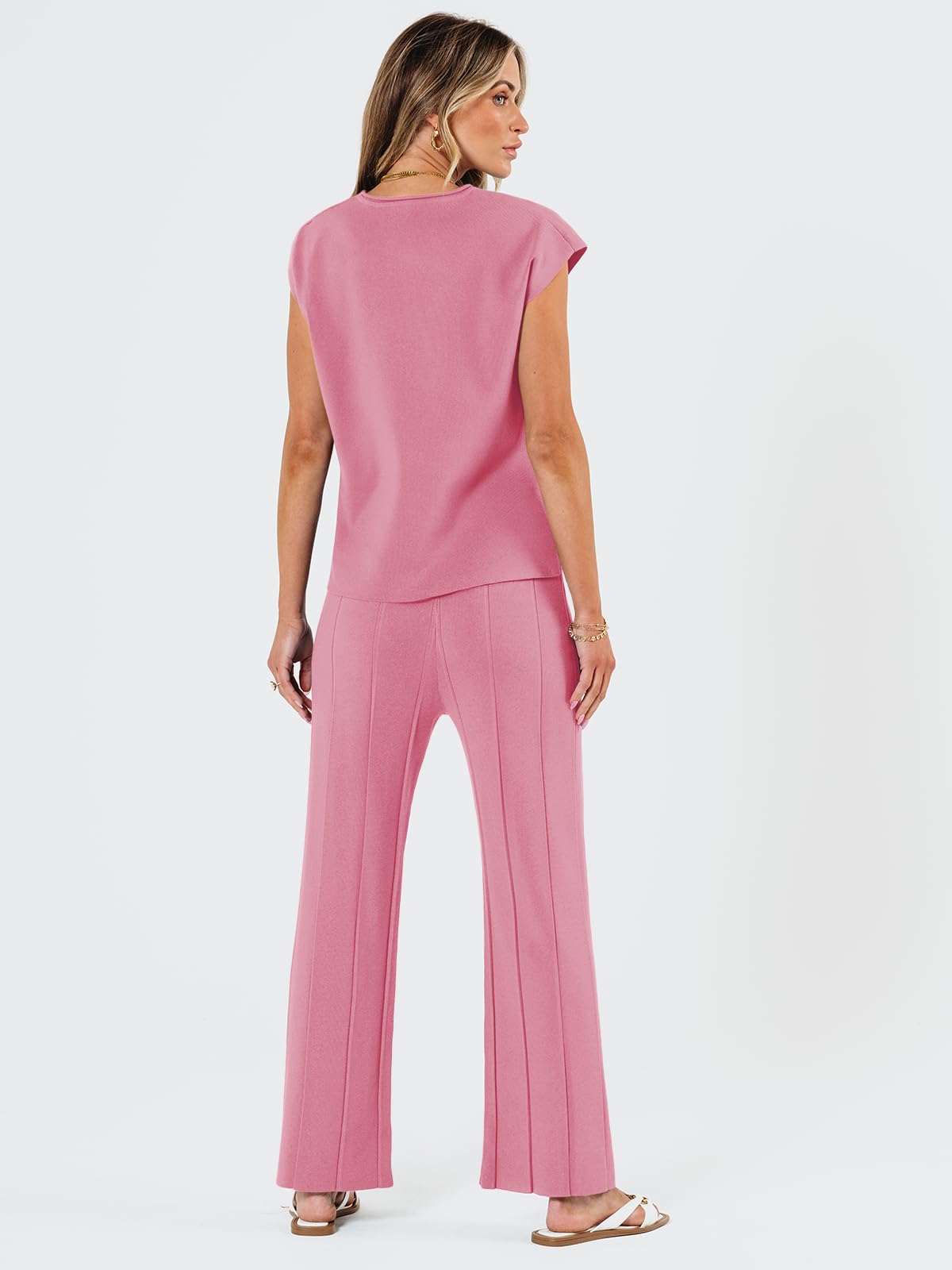 LILLUSORY 2 Piece Outfits for Women Lounge Matching Set Two Piece Knit Tracksuit Sweatsuits Top & Pants Co-Ords Habits affär