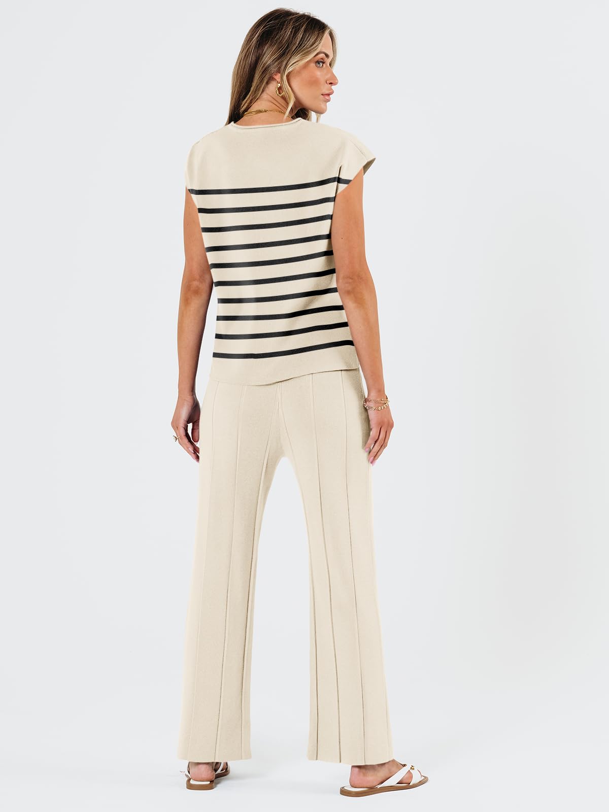 LILLUSORY 2 Piece Outfits for Women Lounge Matching Set Two Piece Knit Tracksuit Sweatsuits Top & Pants Co-Ords Habits affär