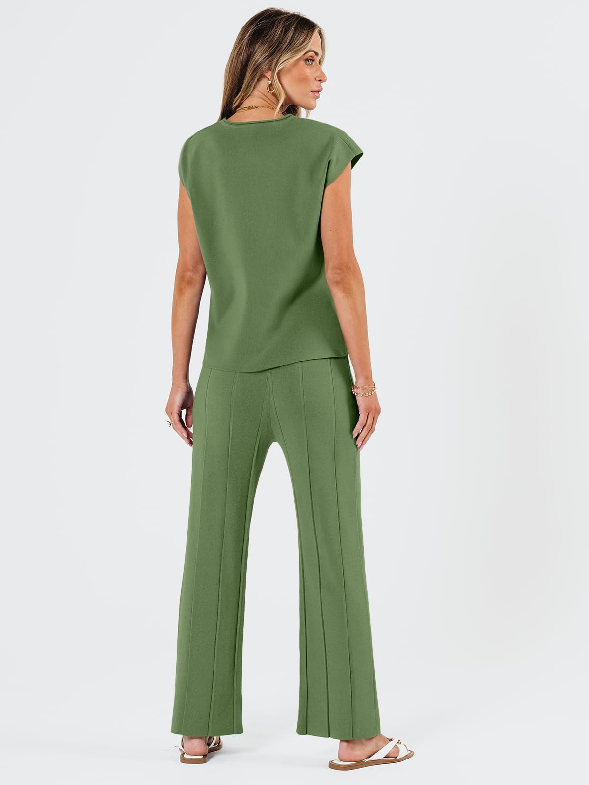 LILLUSORY 2 Piece Outfits for Women Lounge Matching Set Two Piece Knit Tracksuit Sweatsuits Top & Pants Co-Ords Habits affär