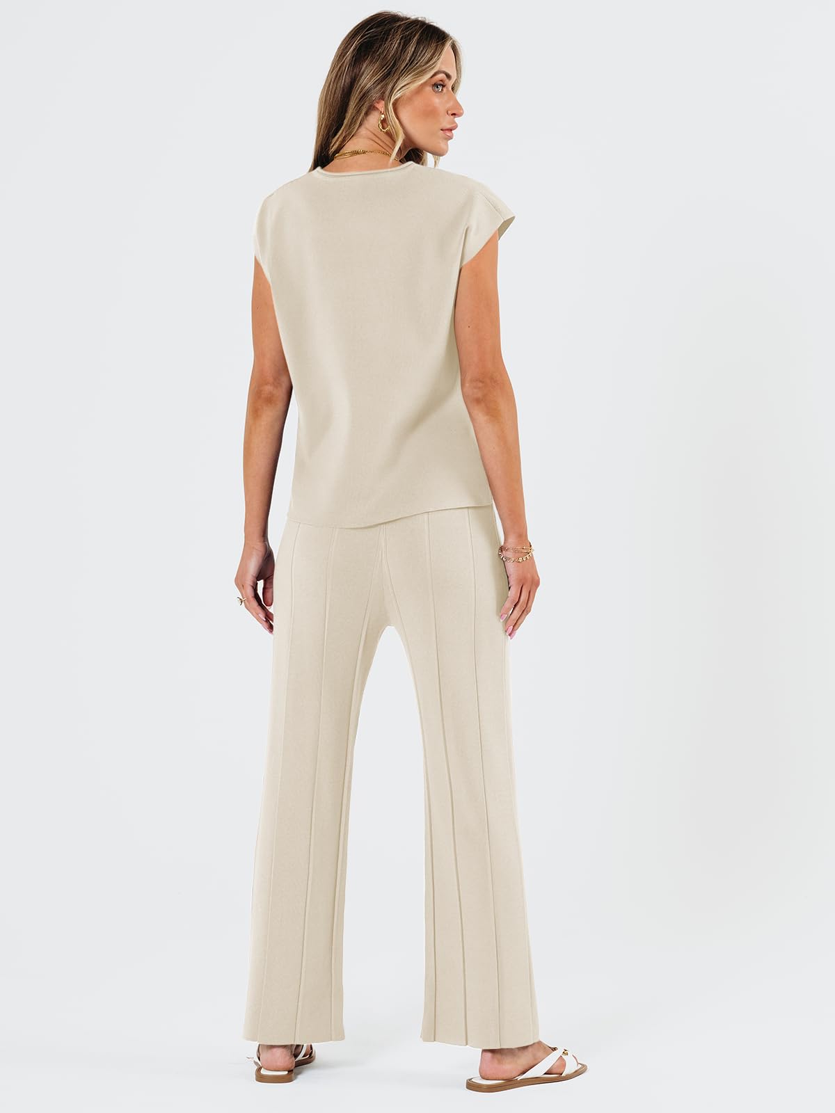 LILLUSORY 2 Piece Outfits for Women Lounge Matching Set Two Piece Knit Tracksuit Sweatsuits Top & Pants Co-Ords Habits affär