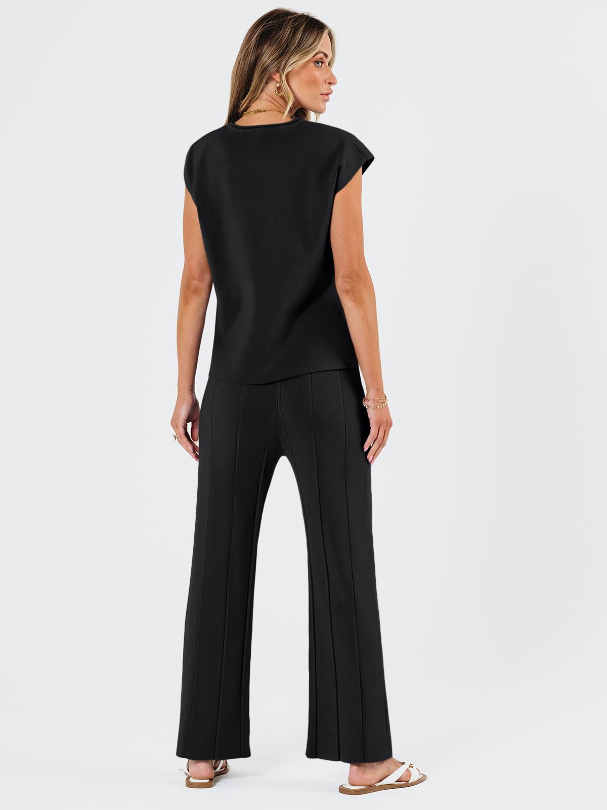 LILLUSORY 2 Piece Outfits for Women Lounge Matching Set Two Piece Knit Tracksuit Sweatsuits Top & Pants Co-Ords Habits affär