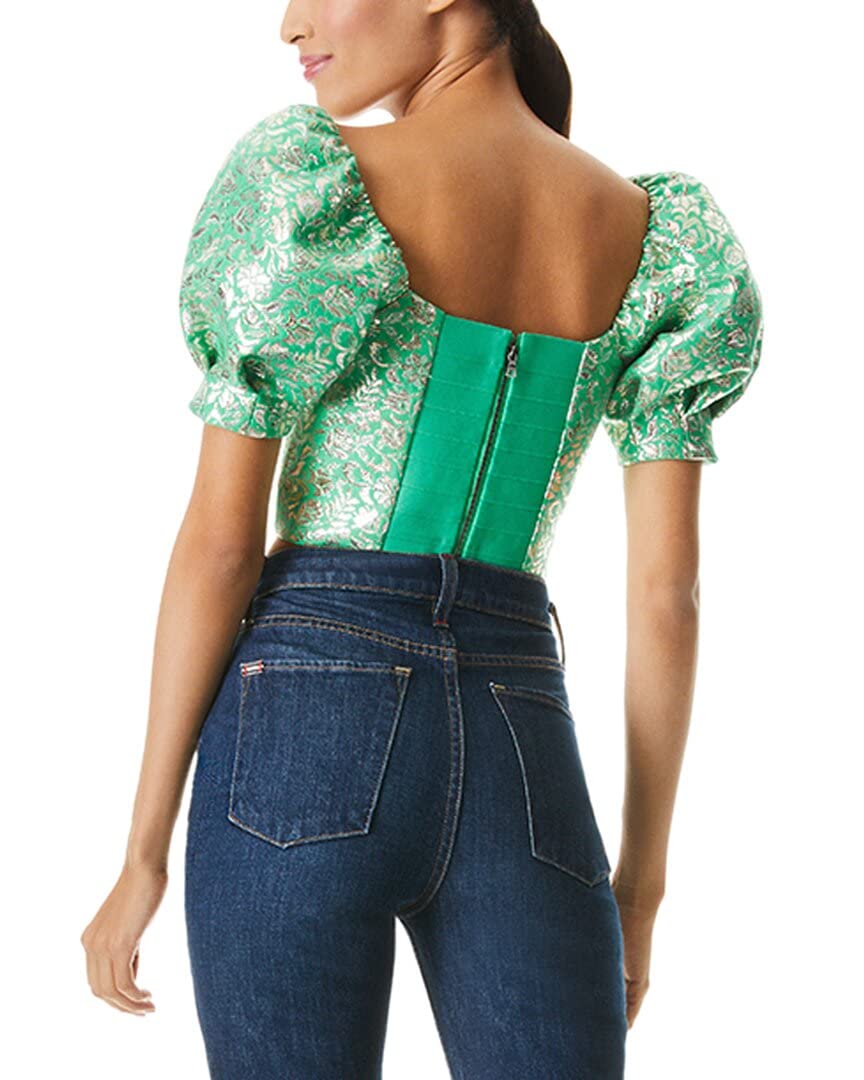 alice + olivia Joslyn Cropped Silk-Blend Top Tops Habits affär