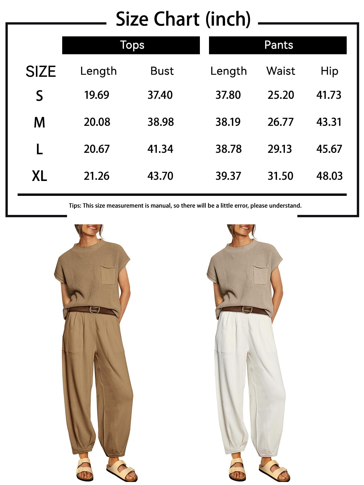 LILLUSORY 2 Piece Knit Sets For Women Trendy Sweatsuit Sets Co-Ords Habits affär