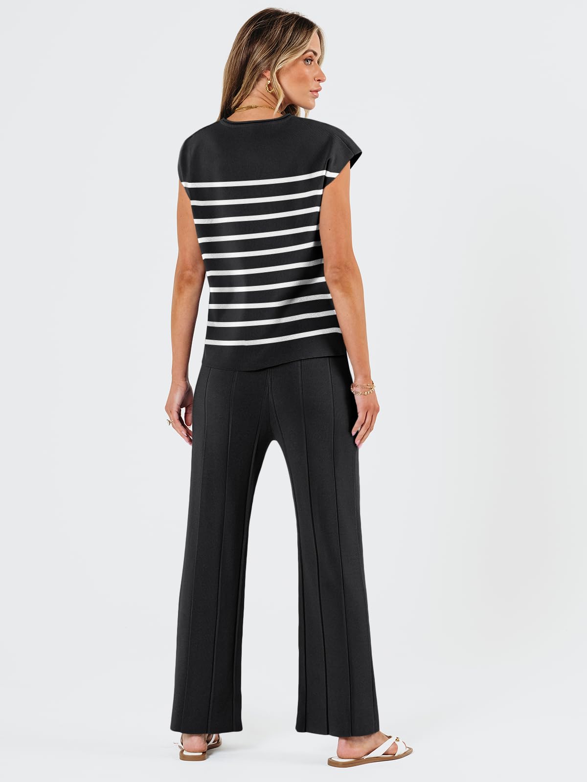 LILLUSORY 2 Piece Outfits for Women Lounge Matching Set Two Piece Knit Tracksuit Sweatsuits Top & Pants Co-Ords Habits affär