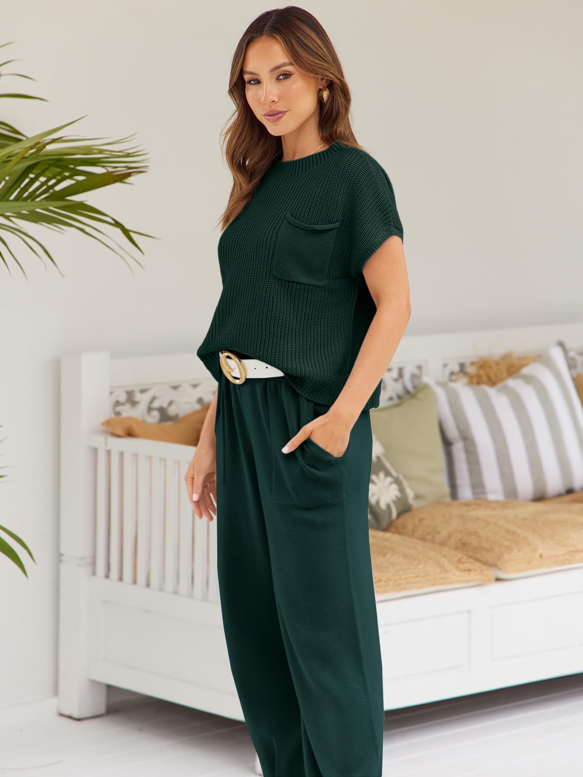 LILLUSORY 2 Piece Knit Sets For Women Trendy Sweatsuit Sets Co-Ords Habits affär