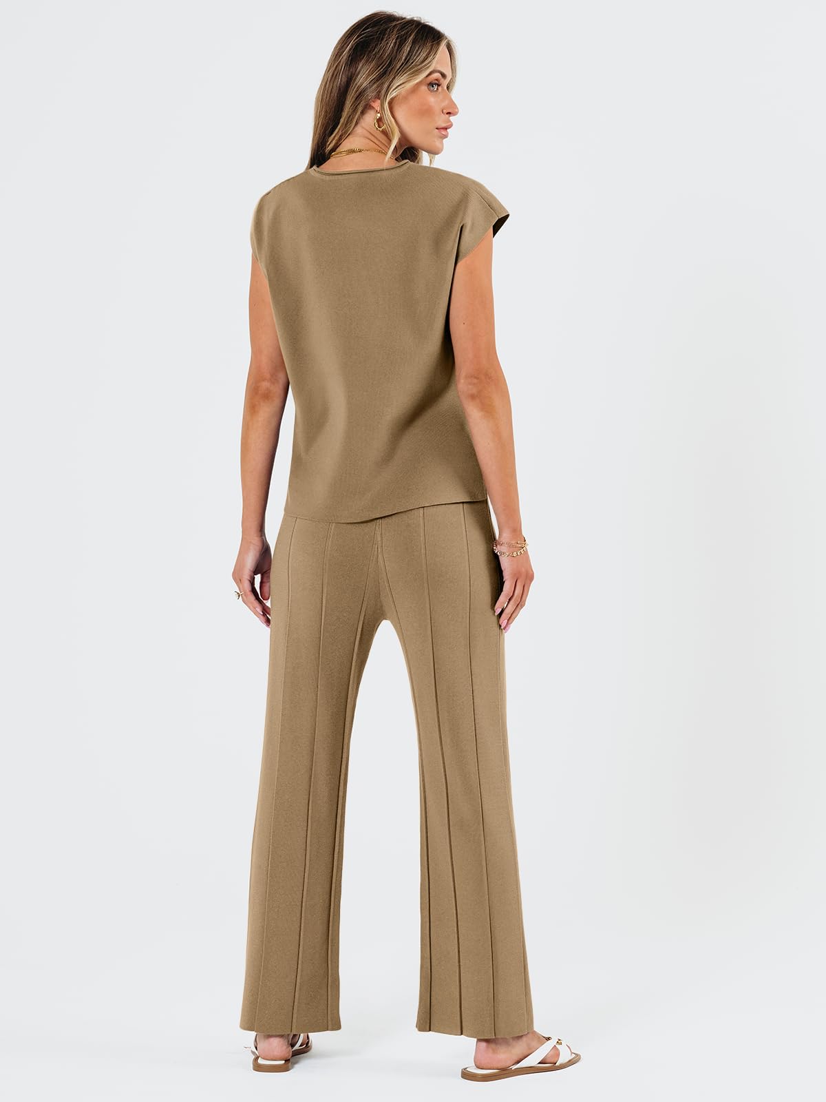 LILLUSORY 2 Piece Outfits for Women Lounge Matching Set Two Piece Knit Tracksuit Sweatsuits Top & Pants Co-Ords Habits affär