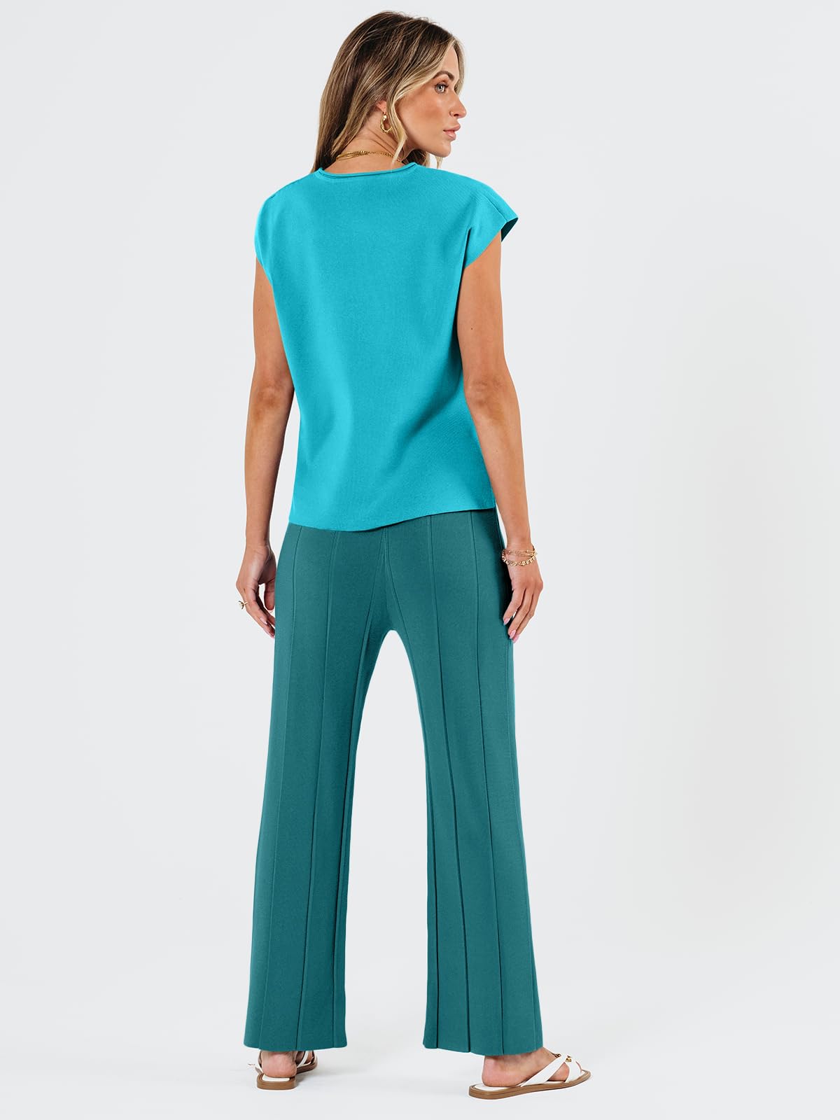 LILLUSORY 2 Piece Outfits for Women Lounge Matching Set Two Piece Knit Tracksuit Sweatsuits Top & Pants Co-Ords Habits affär