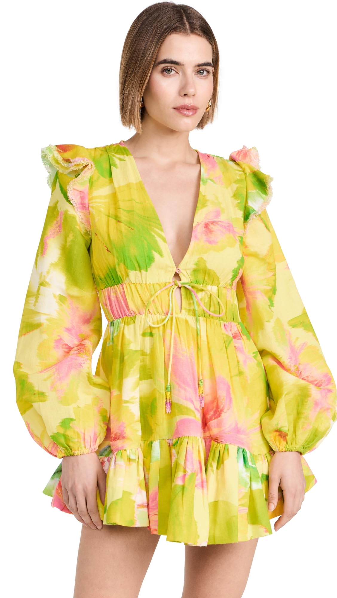 Women's Short Dress Dresses Habits affär Yellow Floral X-Small