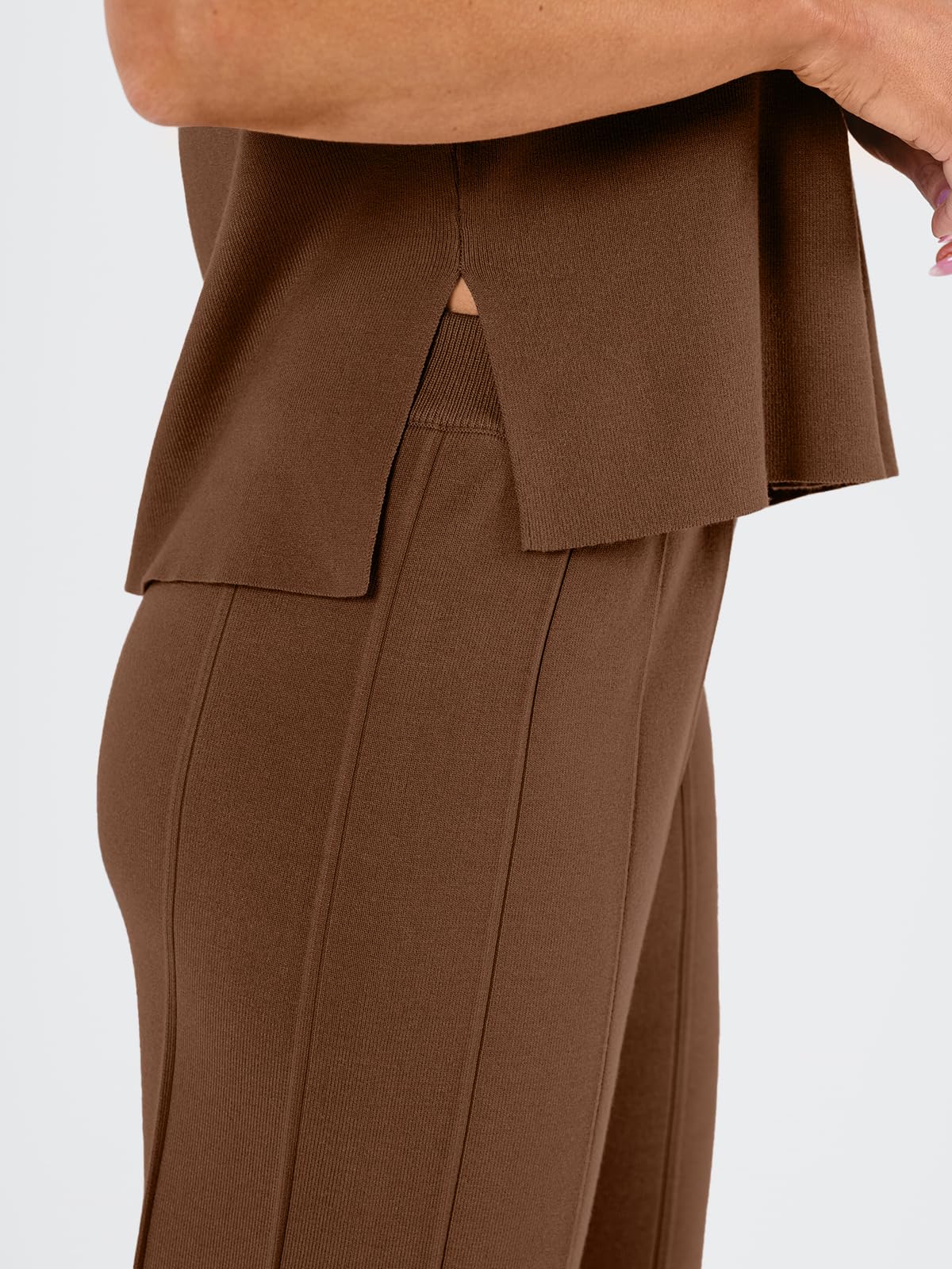 LILLUSORY 2 Piece Outfits for Women Lounge Matching Set Two Piece Knit Tracksuit Sweatsuits Top & Pants Co-Ords Habits affär