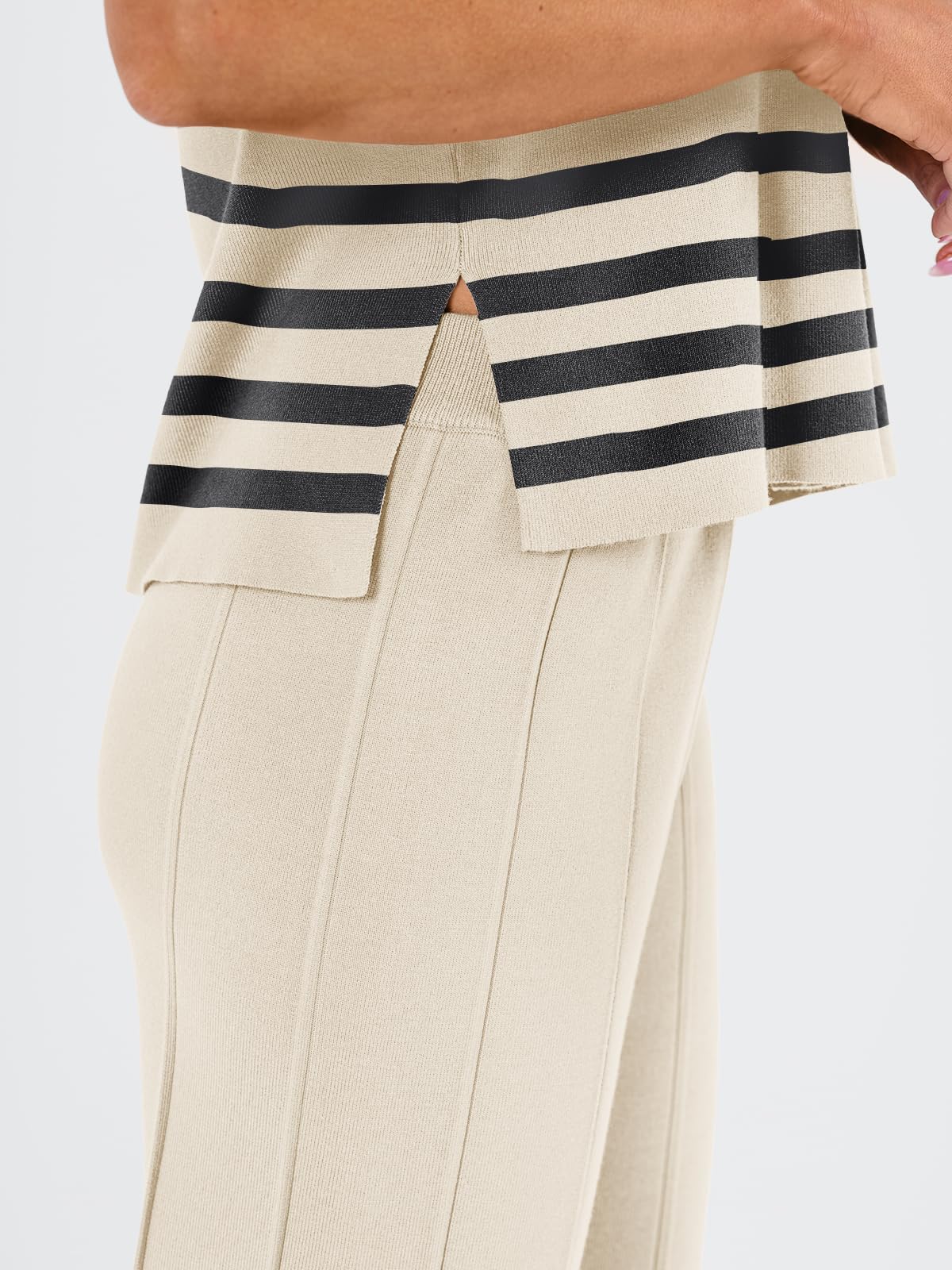 LILLUSORY 2 Piece Outfits for Women Lounge Matching Set Two Piece Knit Tracksuit Sweatsuits Top & Pants Co-Ords Habits affär