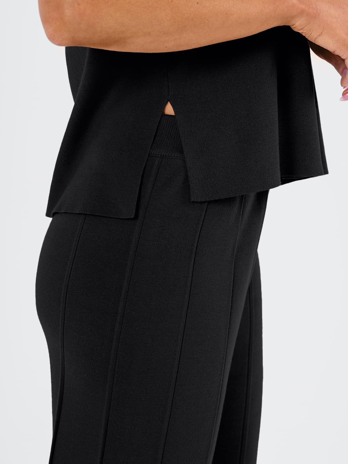 LILLUSORY 2 Piece Outfits for Women Lounge Matching Set Two Piece Knit Tracksuit Sweatsuits Top & Pants Co-Ords Habits affär