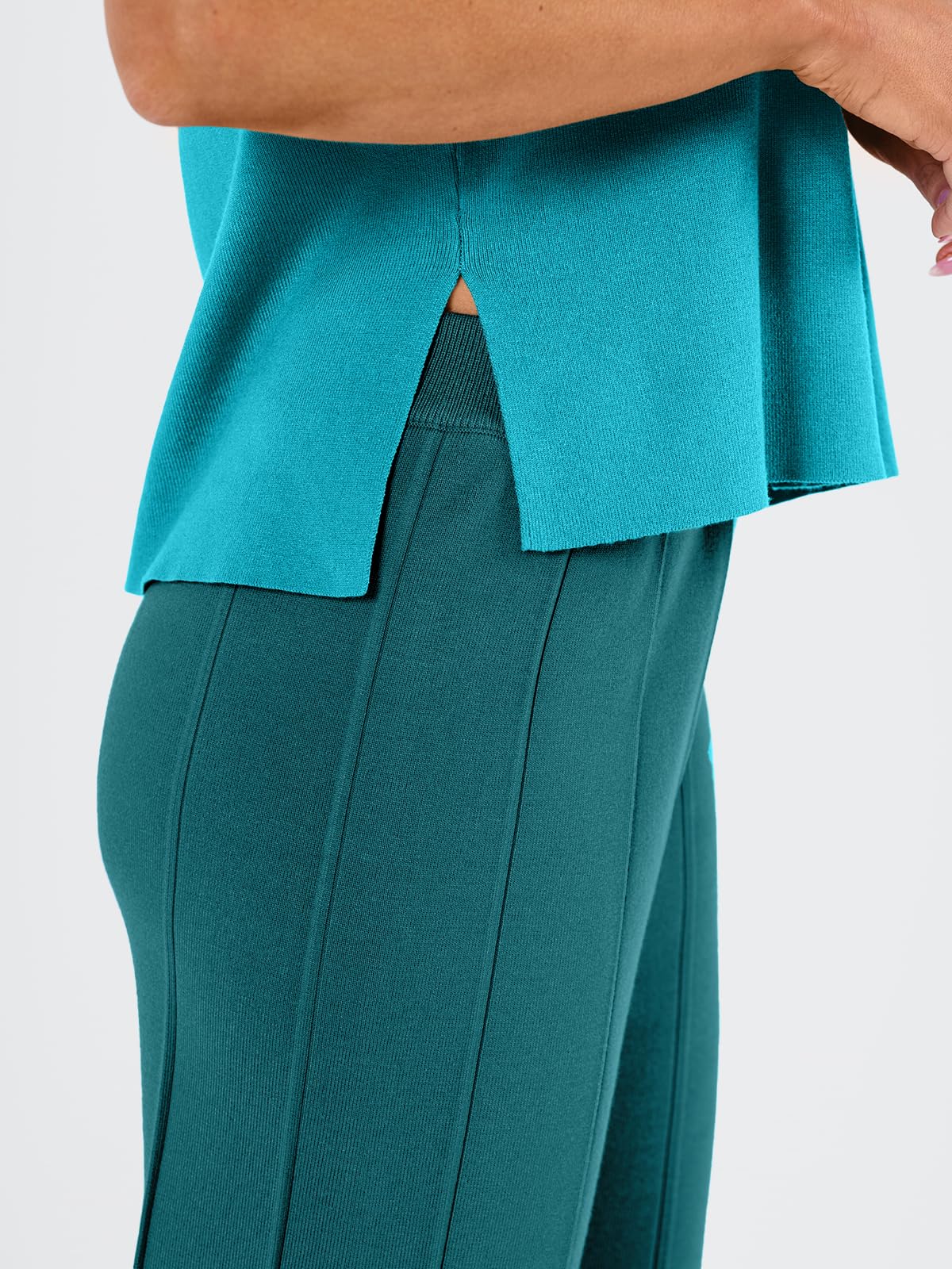 LILLUSORY 2 Piece Outfits for Women Lounge Matching Set Two Piece Knit Tracksuit Sweatsuits Top & Pants Co-Ords Habits affär