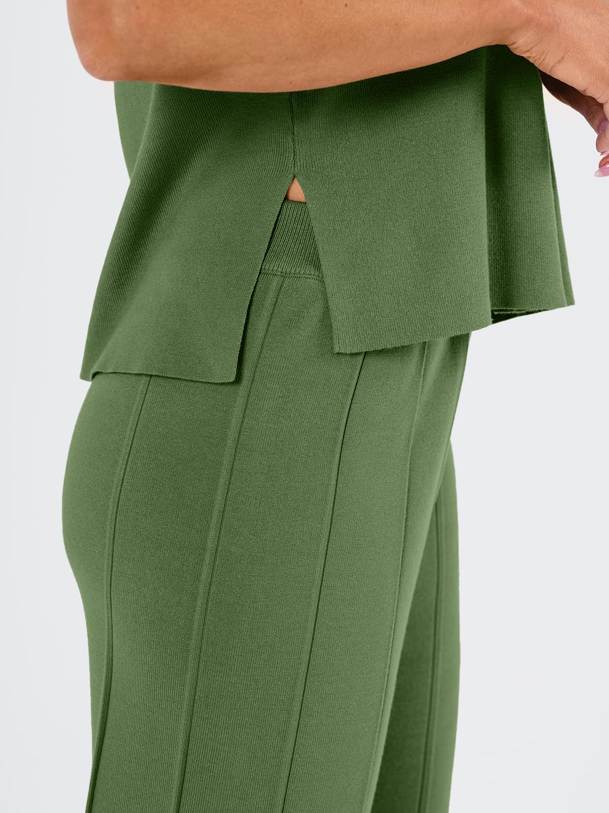 LILLUSORY 2 Piece Outfits for Women Lounge Matching Set Two Piece Knit Tracksuit Sweatsuits Top & Pants Co-Ords Habits affär