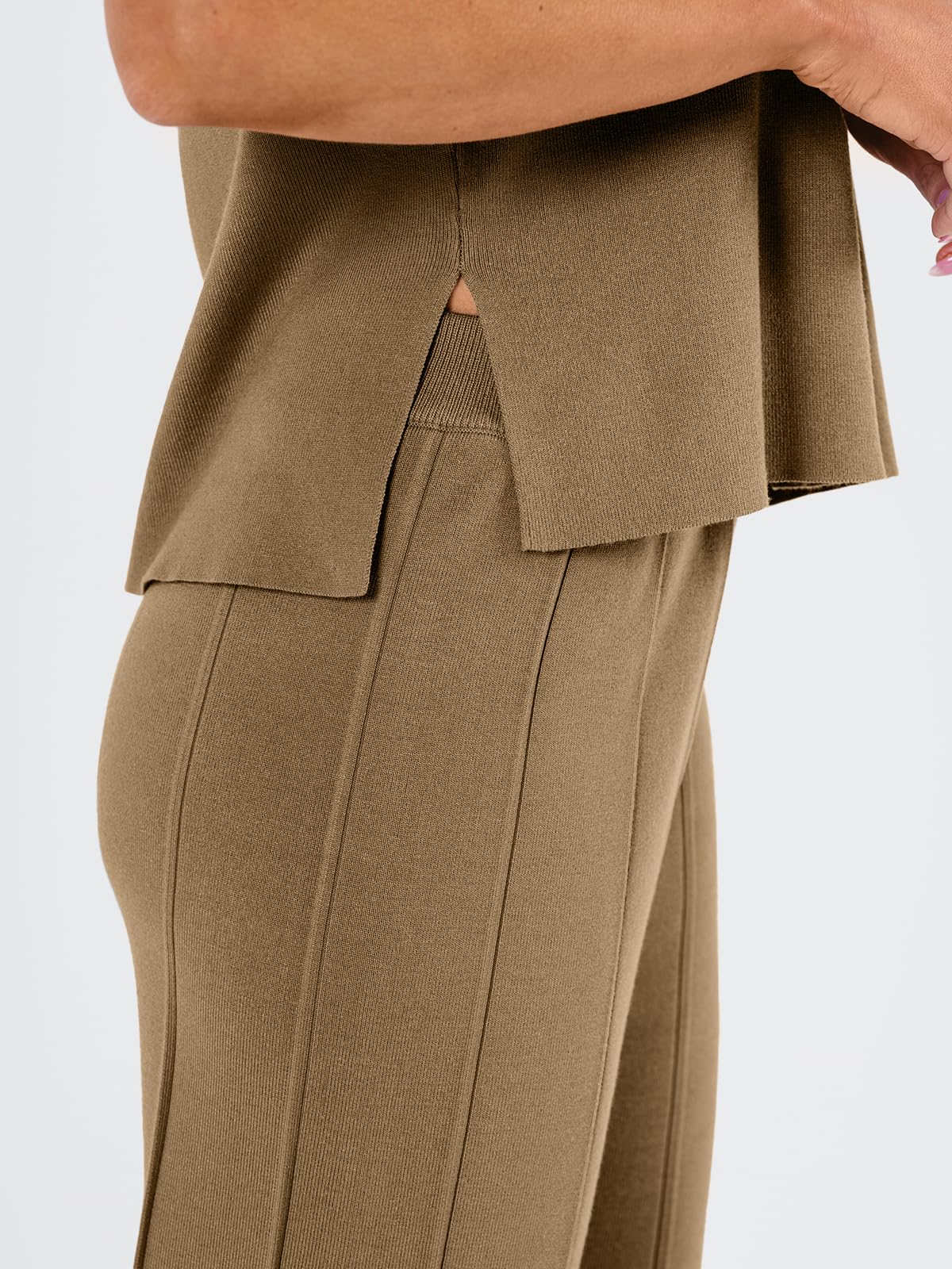 LILLUSORY 2 Piece Outfits for Women Lounge Matching Set Two Piece Knit Tracksuit Sweatsuits Top & Pants Co-Ords Habits affär