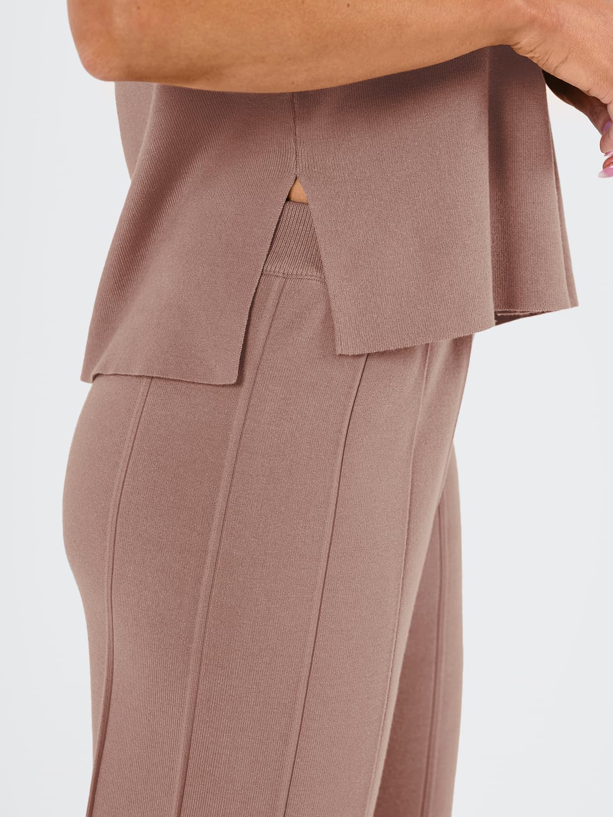 LILLUSORY 2 Piece Outfits for Women Lounge Matching Set Two Piece Knit Tracksuit Sweatsuits Top & Pants Co-Ords Habits affär