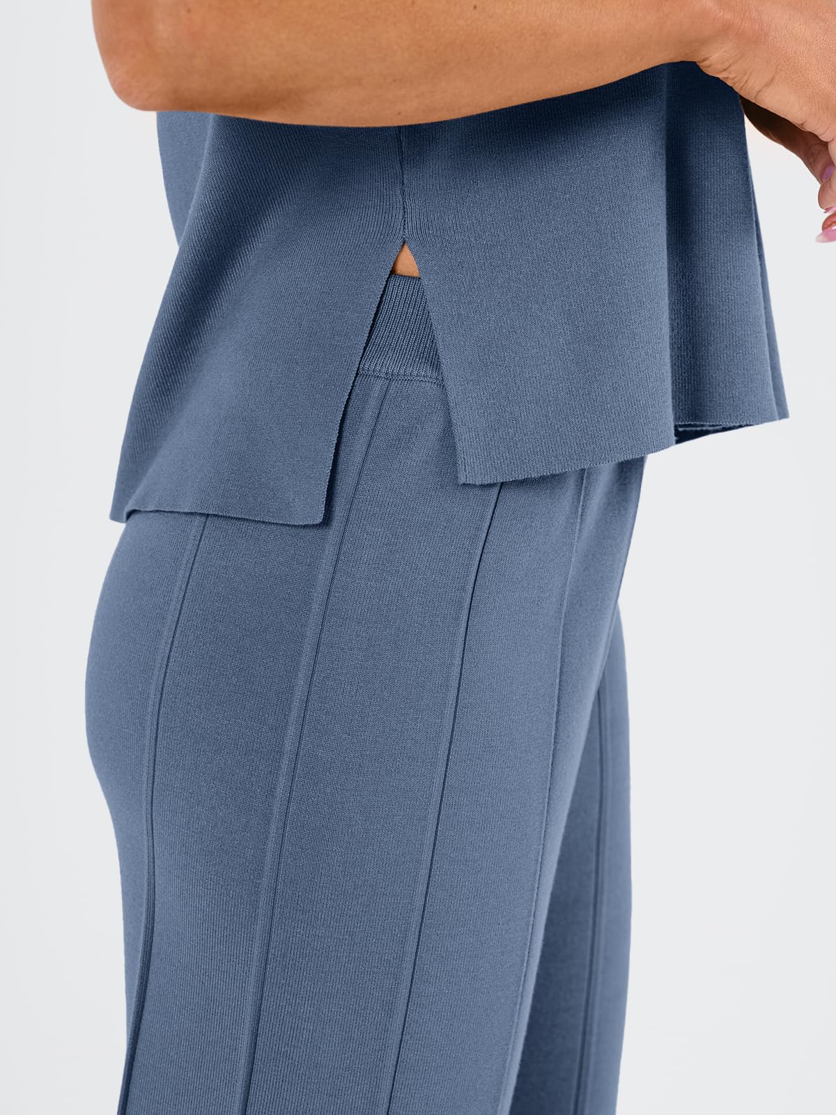 LILLUSORY 2 Piece Outfits for Women Lounge Matching Set Two Piece Knit Tracksuit Sweatsuits Top & Pants Co-Ords Habits affär