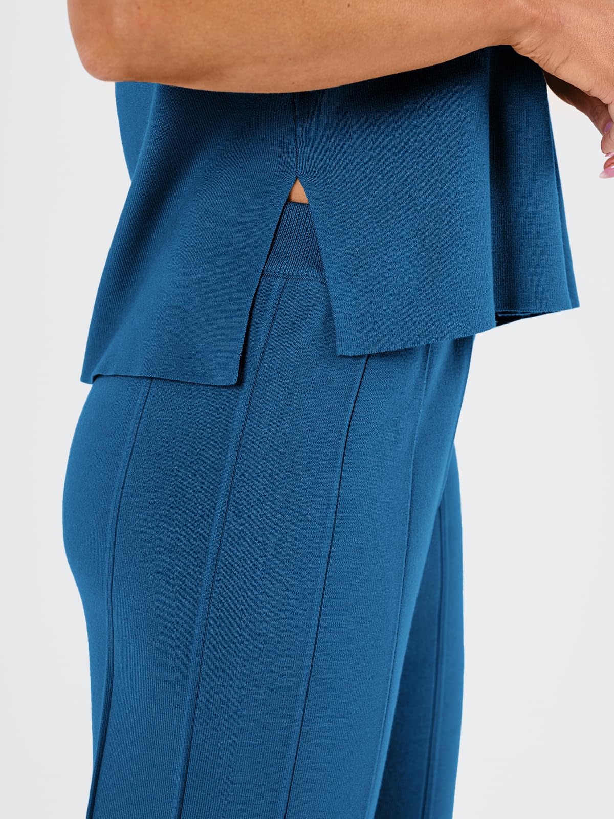 LILLUSORY 2 Piece Outfits for Women Lounge Matching Set Two Piece Knit Tracksuit Sweatsuits Top & Pants Co-Ords Habits affär