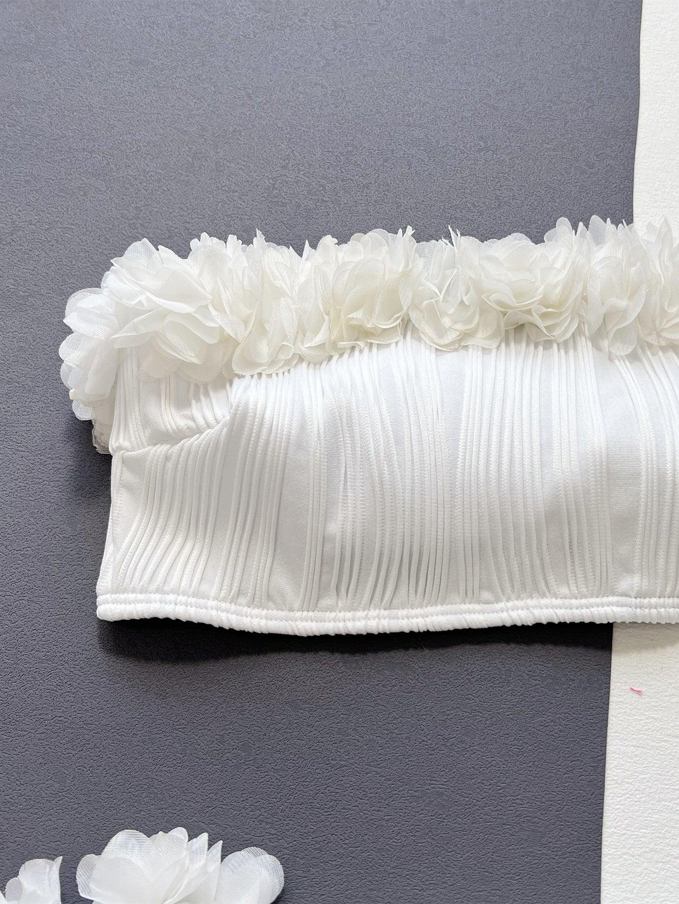 Applique Tie Back Two-Piece Bikini Set Swimwear Trendsi