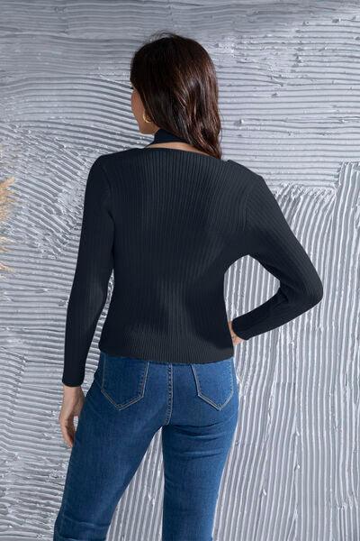 Halter Neck Long Sleeve Sweater Sweaters Trendsi