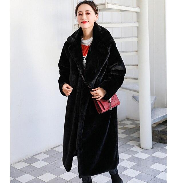 Faux Rabbit Fur Coat Coats Sharon Tatem LLC black S