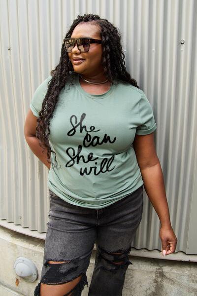SHE CAN SHE WILL Short Sleeve T-Shirt T-Shirts Trends