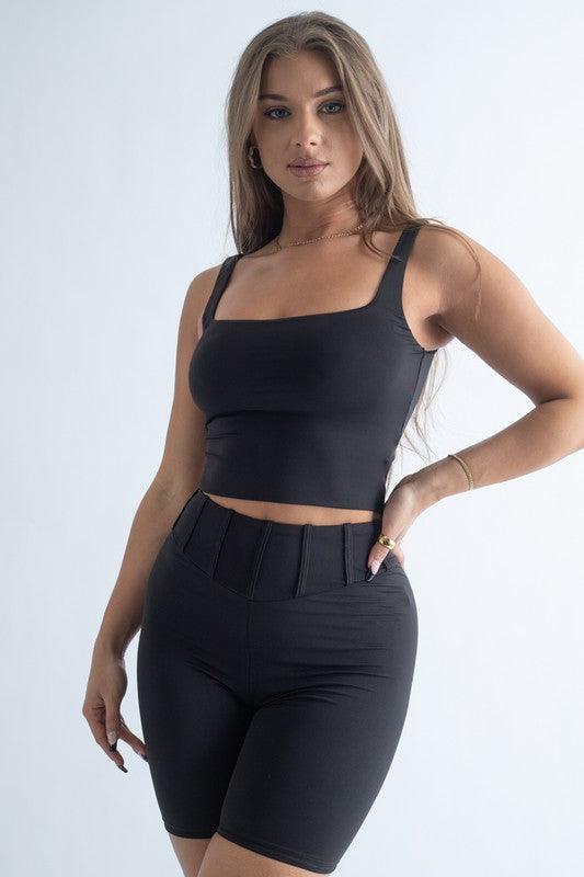 Crop Top and Short Spandex Set Short Set SALTY