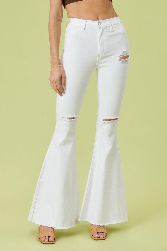 White High Rise Flare Jeans Jeans Vibrant M.i.U