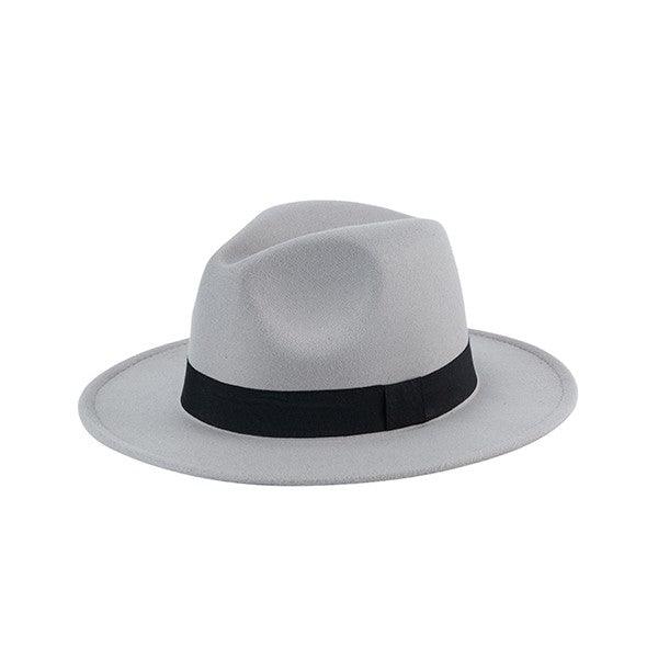 Felt Fedora Hats Bella Chic GREY/BDBD Os