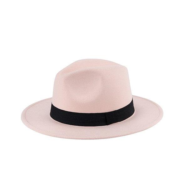 Felt Fedora Hats Bella Chic PINK/LRLR Os