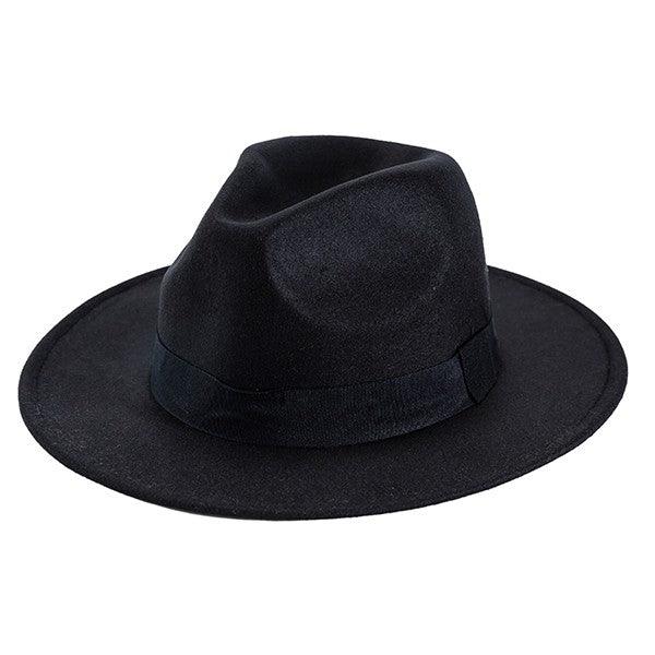 Felt Fedora Hats Bella Chic BLACK/BKBK Os