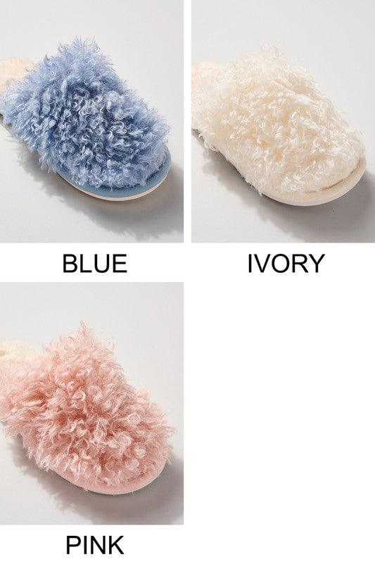 Faux Sherpa Closed Toe Slippers Shoes Avenue Zoe