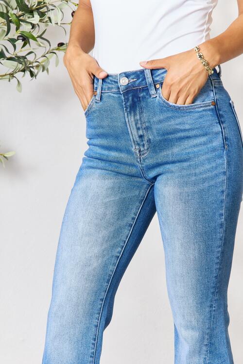 Slit Flare Jeans Jeans Trendsi