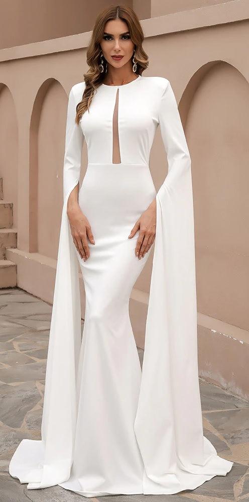 Chloe Extended Bell Sleeve Gown Dresses Evelyn Belluci