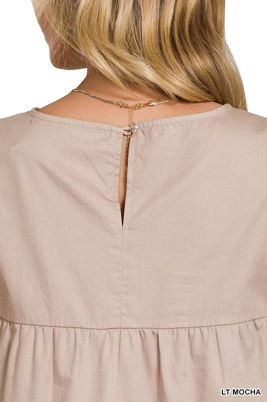 Ruffled Cap Sleeve Babydoll Tiered Mini Dress Dresses ZENANA