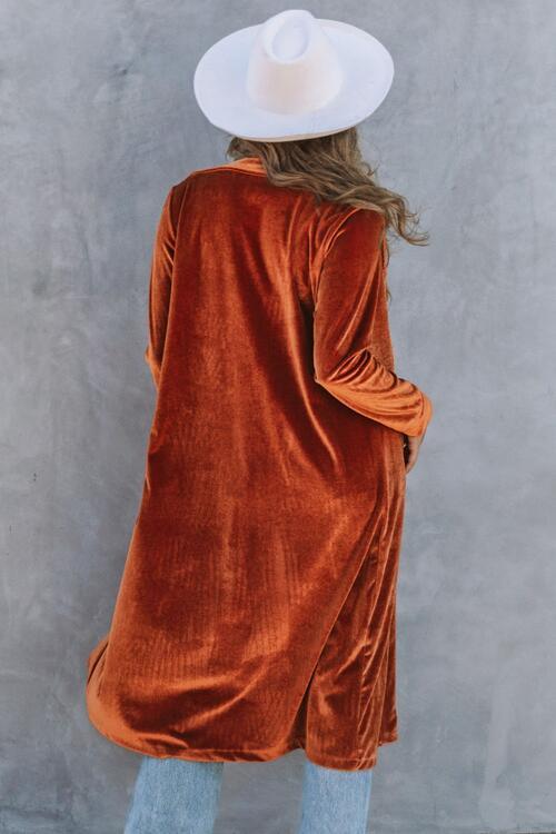 Velvet Cardigan with Pockets Cardigans Trend