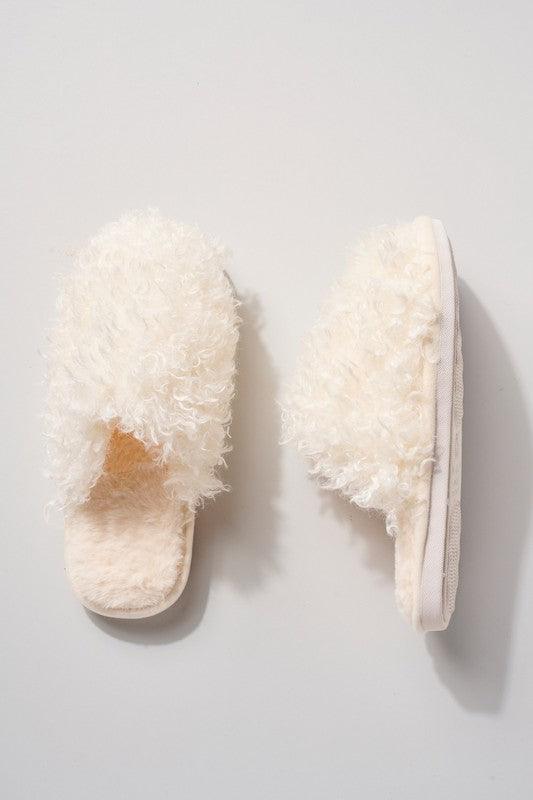 Faux Sherpa Closed Toe Slippers Shoes Avenue Zoe