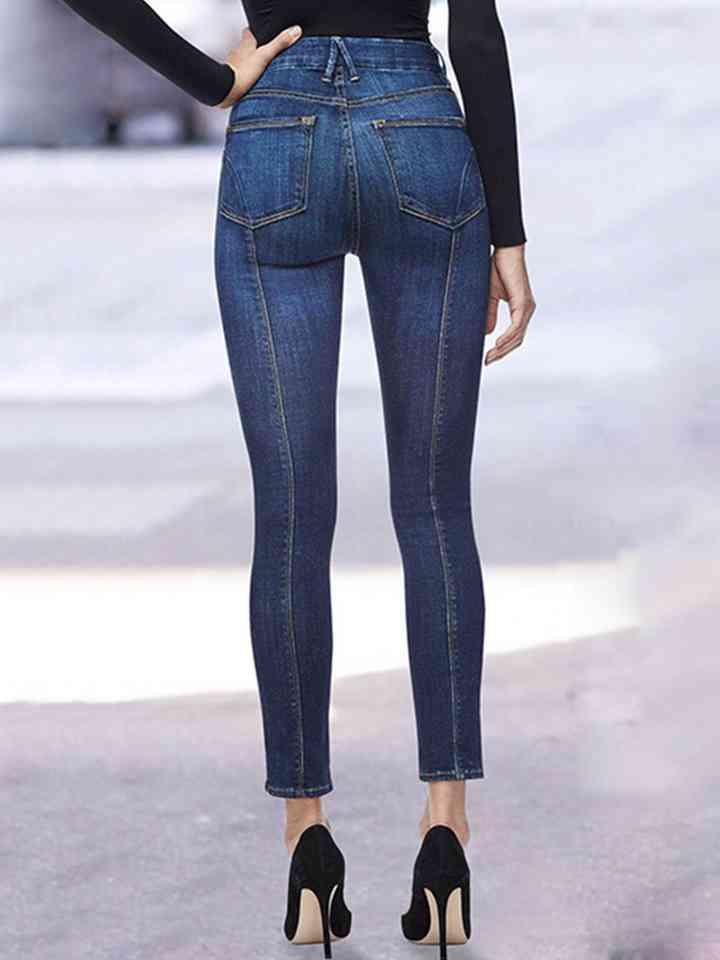 Buttoned Slit Jeans Jeans Trend