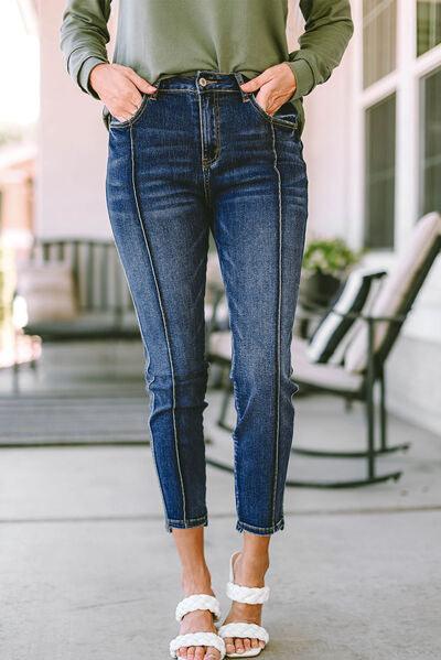 Slim Cropped Jeans with Pockets Jeans Trendsi Medium 6