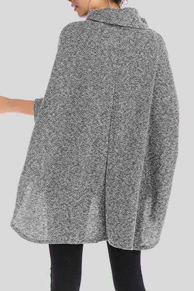 Turtleneck Batwing Sleeve Sweater Tops Trendsi