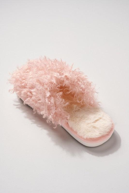 Faux Sherpa Closed Toe Slippers Shoes Avenue Zoe