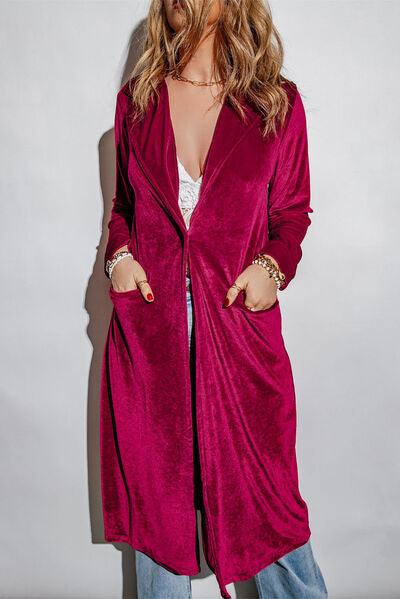 Velvet Cardigan with Pockets Cardigans Trend