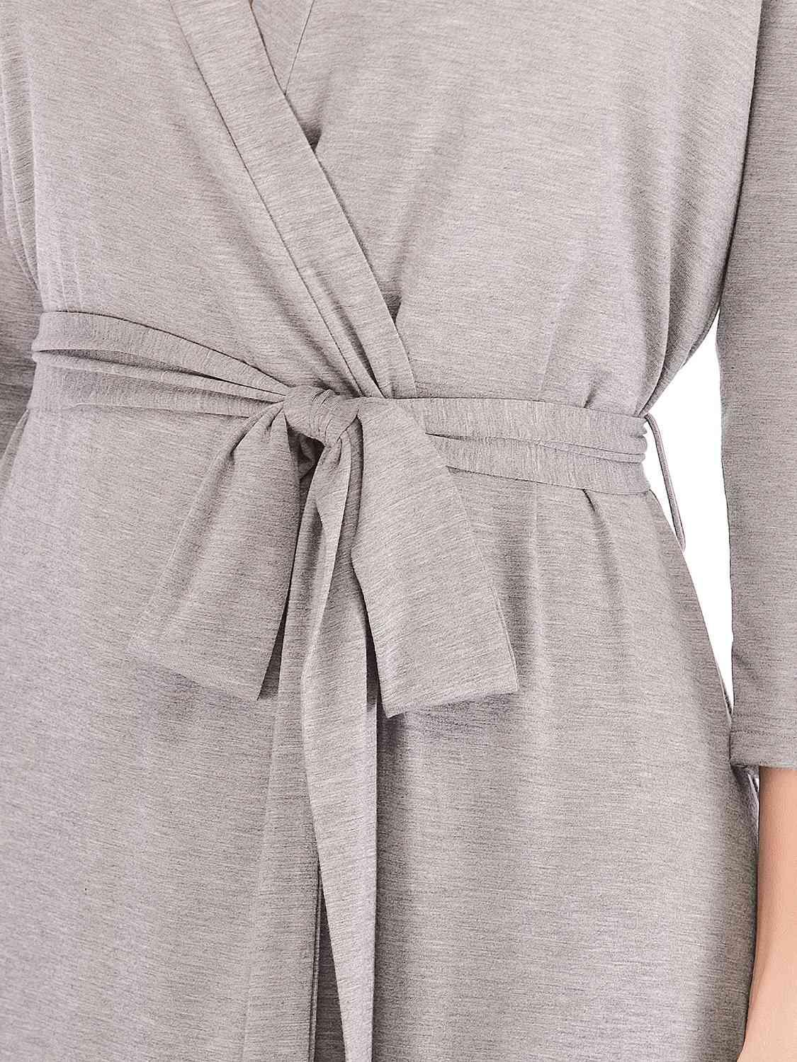 Plunge Cotton Robe Loungewear Trendsi