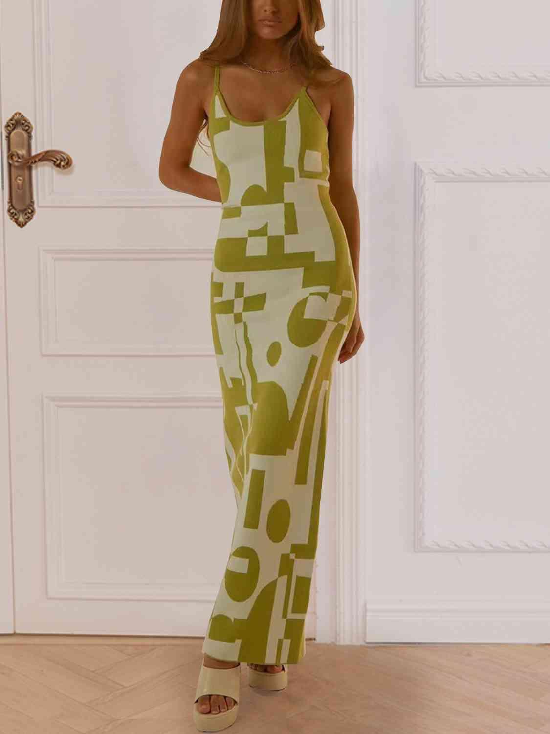 Spaghetti Strap Maxi Sweater Dress Dresses Trendsi Chartreuse S