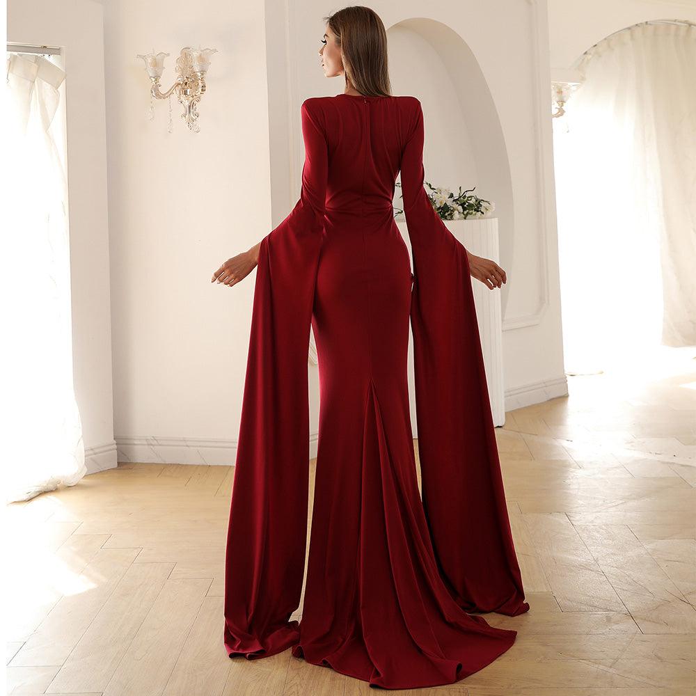 Chloe Extended Bell Sleeve Gown Dresses Evelyn Belluci