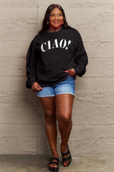 Simply Love CIAO Sweatshirt Sweatshirts Trendsi