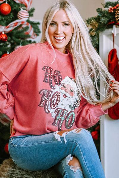 Santa Graphic Dropped Shoulder Sweatshirt Sweatshirts Trends