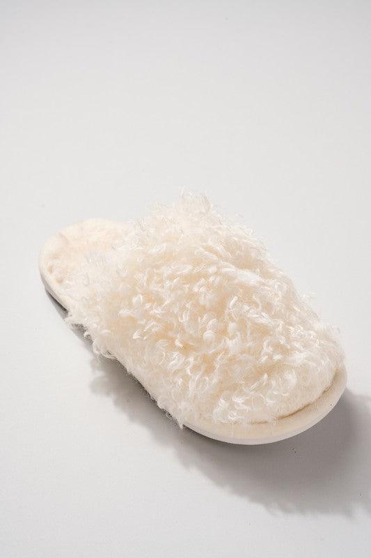 Faux Sherpa Closed Toe Slippers Shoes Avenue Zoe