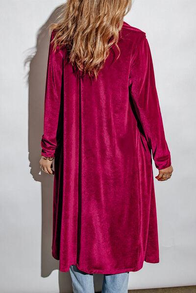 Velvet Cardigan with Pockets Cardigans Trend